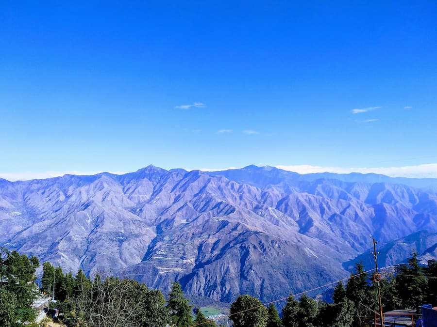 Views of Himalayas from Tree of Life Resort in Mussoorie